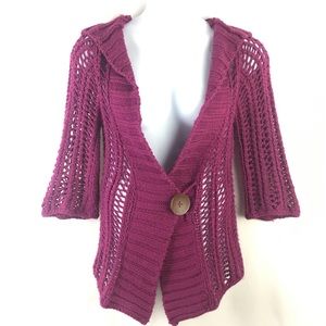 Free People Large Purple Crochet Open Knit